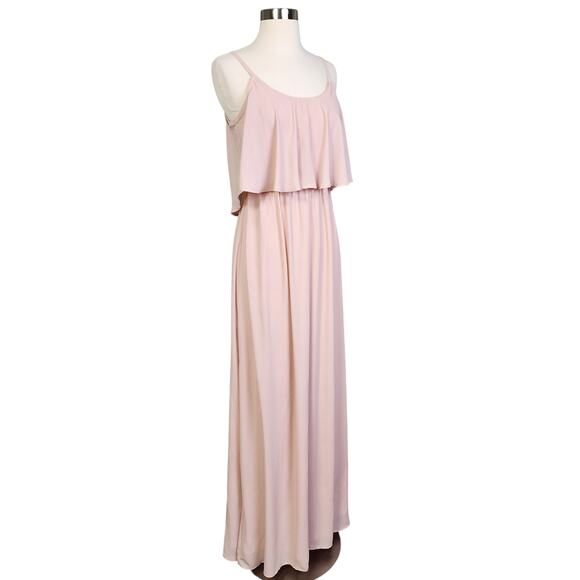 Show Me Your Mumu Womens Caitlin Ruffle Maxi Dress Size XS Dusty Blush Wedding - Picture 3 of 13